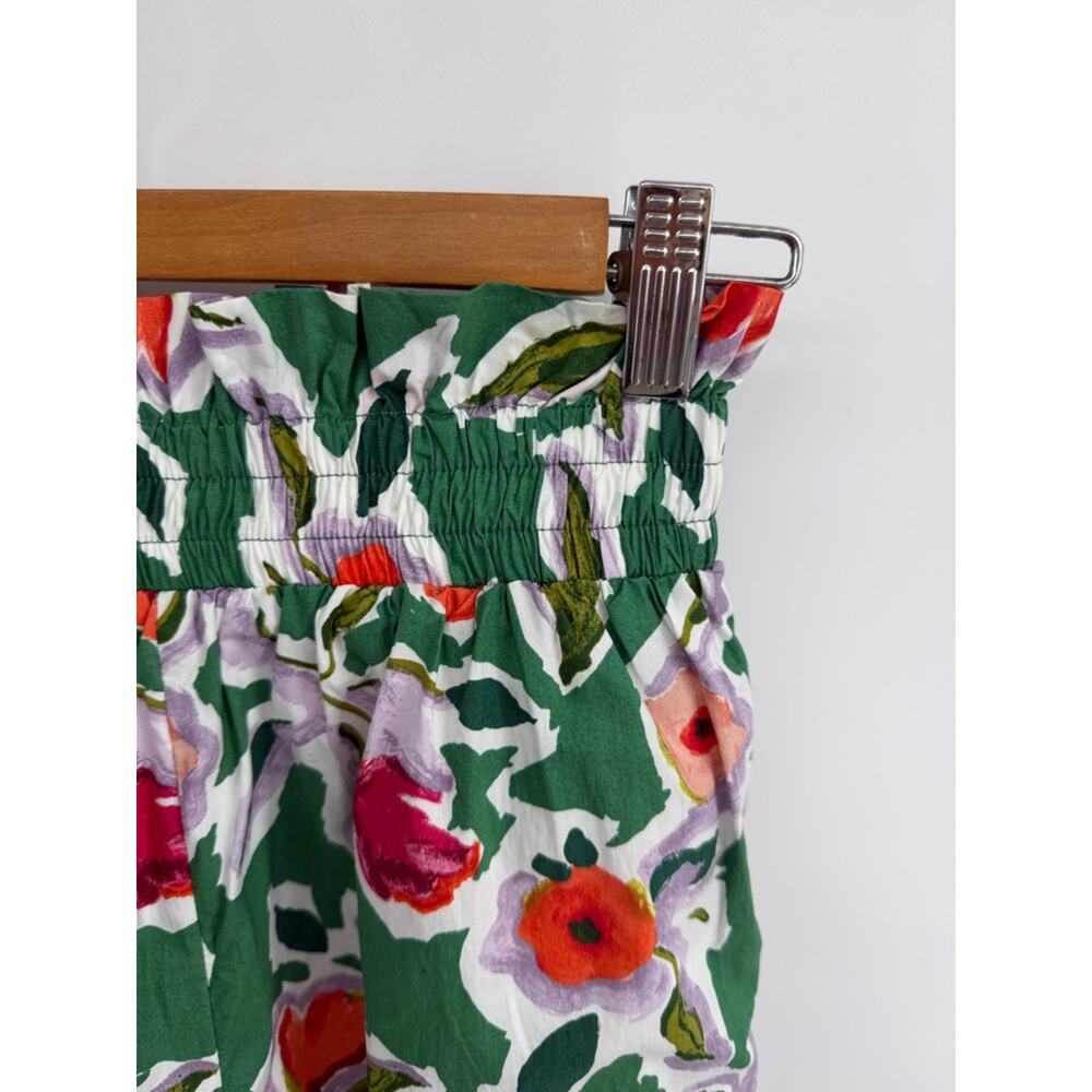 English Factory floral print hi rise smocked elastic waist pull on shorts sz XS - Picture 2 of 6